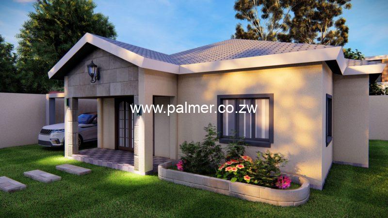 Modern 2 bedroom cottage plan - Palmer Construction Zimbabwe