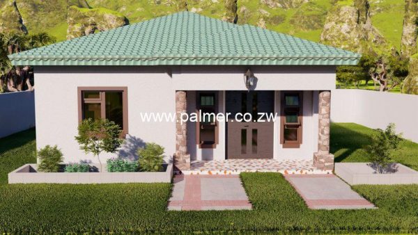 2 bedroom cottage house plan Zimbabwe with a bill of quantities and materials Palmer Construction 2BDCTG02