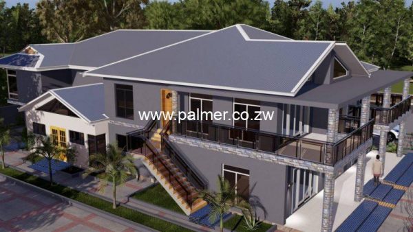 5 bedroom low density double storey main house plan Zimbabwe with a bill of quantities and materials Palmer Construction 5BDLDDSH01