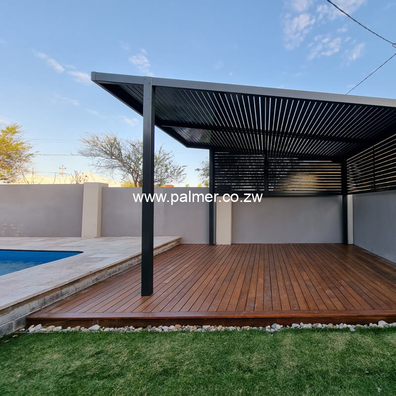 7m by 5m Steel Pergola Palmer Construction Zimbabwe